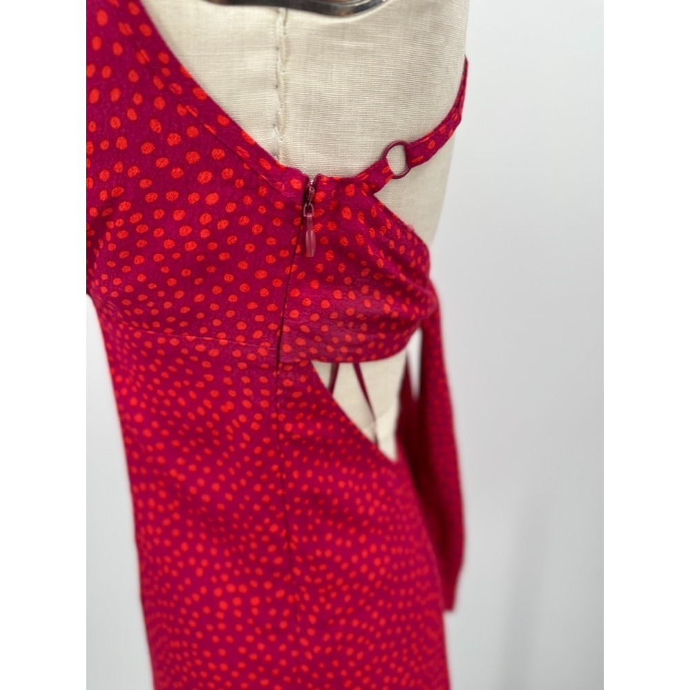 Kimchi Blue Mini Dress Small Red Polka Dot Tie Back Slip Dress Vintage‎ Inspired - Picture 6 of 12